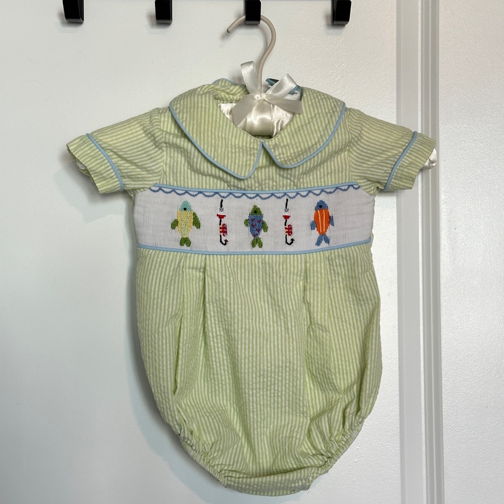 Boys Smocked Bubble 9m